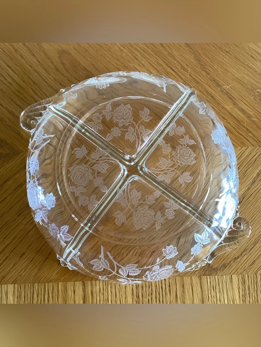 Vintage Heisey Rose Clear Crystal 9